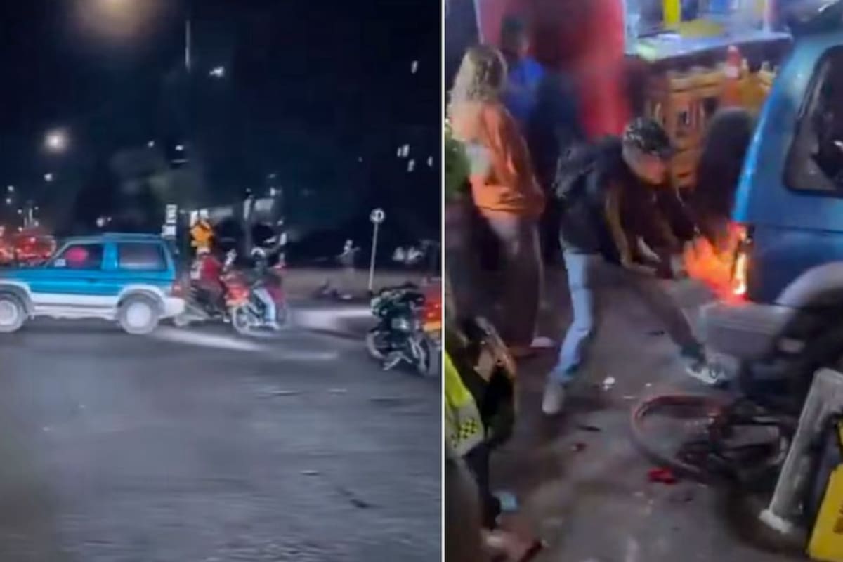 Motociclistas lincharon a un hombre en Bogotá. Foto: Redes Sociales