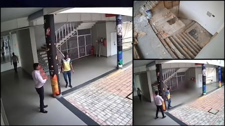 Video: así fue la caída mortal de trabajador desde un tercer piso en una escuela de India