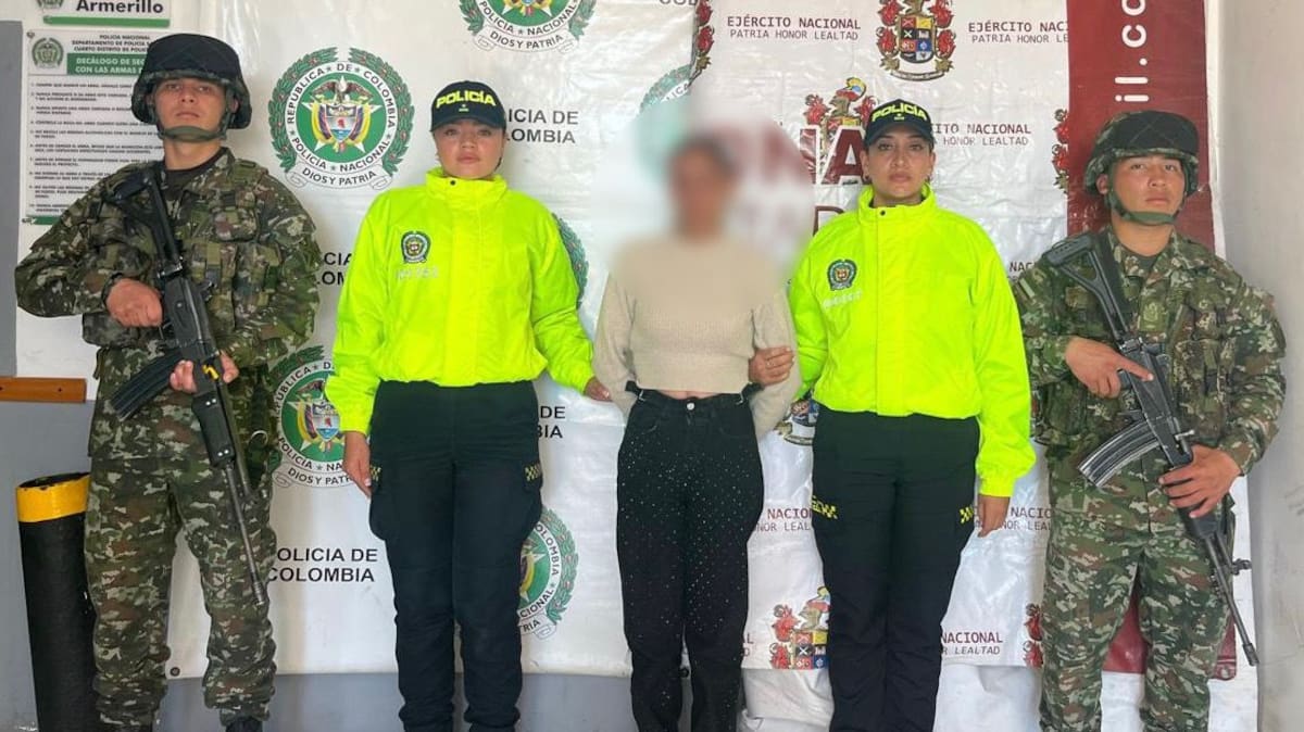 La mujer fue capturada en zona rural de Cerrito, Santander.
Foto: suministrada.