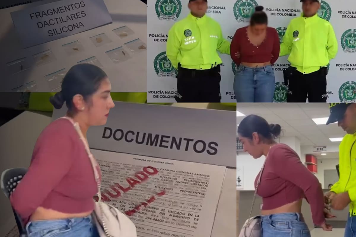 Una mujer fue capturada en Pereira cuando presuntamente intentaba vender un lote ajeno con una cédula falsa y huellas de silicona, según informó la Policía tras el operativo. Captura de video tomado de: X.