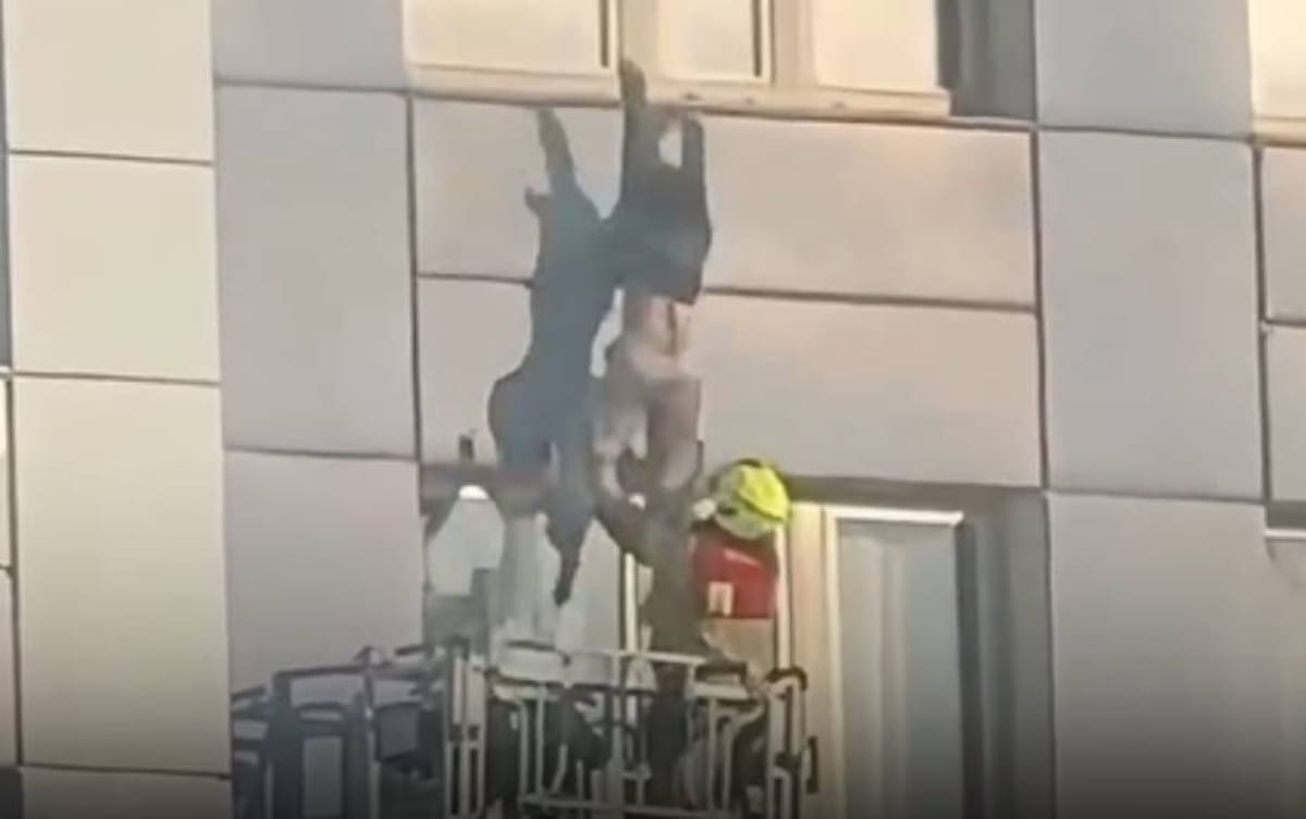 Una mujer quedó atrapada en el piso 11 de un edificio en llamas en Berlín y, ante la imposibilidad de que la escalera de bomberos llegara hasta ella, tuvo que tomar una decisión desesperada: saltar hacia una pequeña canasta de rescate para ponerse a salvo.