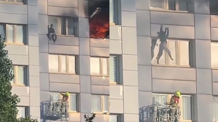 Mujer salta del piso 11 para escapar de incendio en edificio de Berlín: dramático video