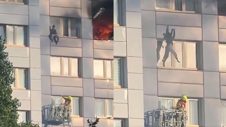 Mujer salta del piso 11 para escapar de incendio en edificio de Berlín: dramático video