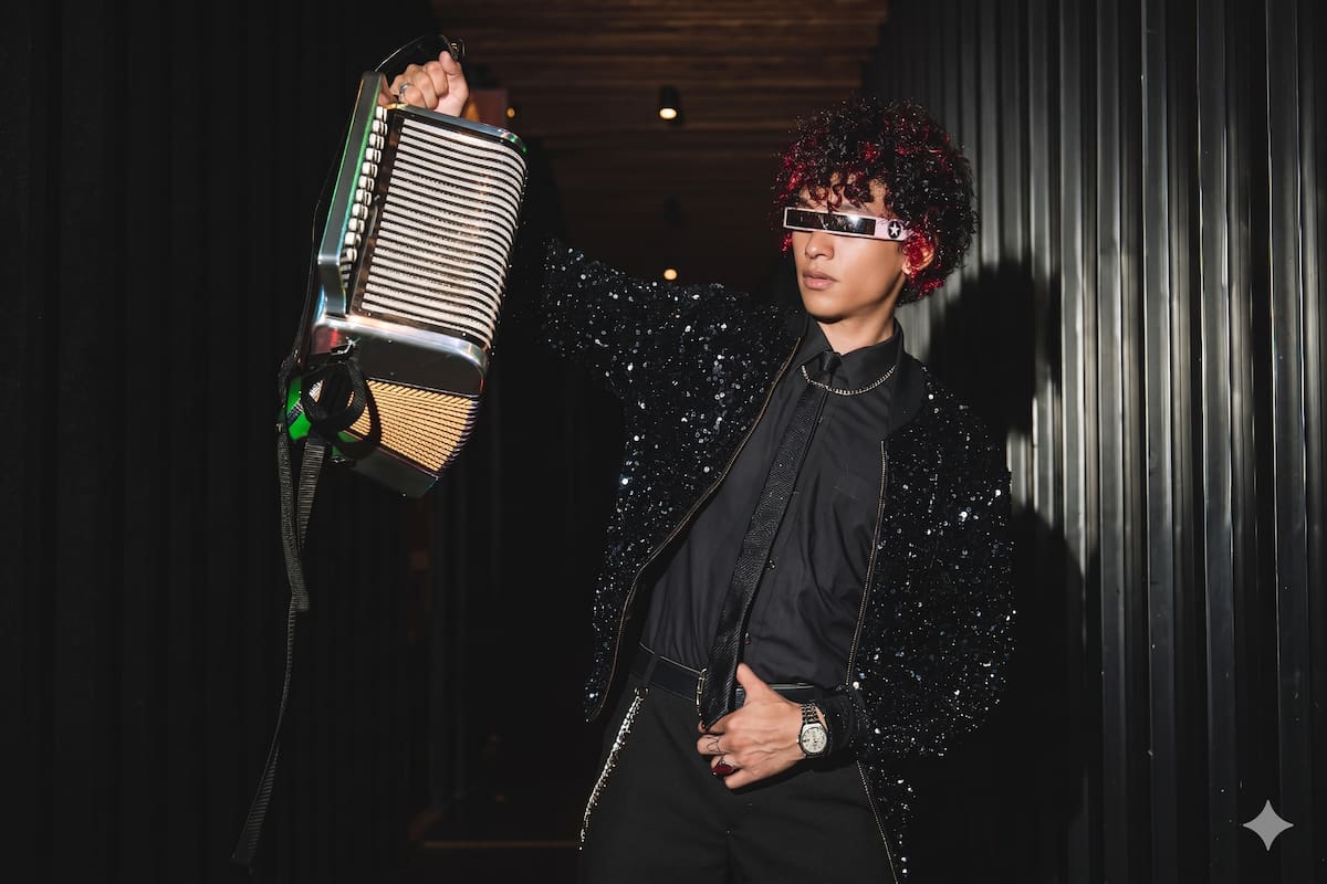 Mulett creció entre vallenatos, cumbias y boleros, pero también escuchando rock, pop y electrónica. Hoy convierte esa mezcla en Vallenatronic y lleva el acordeón colombiano hacia nuevos territorios sonoros.