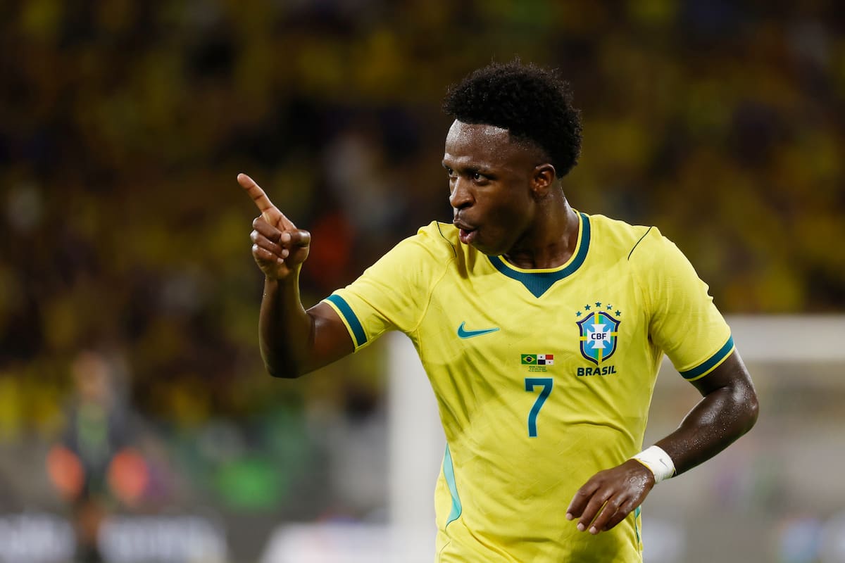 AME7273. RÍO DE JANEIRO (BRASIL), 31/05/2026.- Vinicius de Brasil reacciona este domingo, en un partido amistoso previo al Mundial 2026 entre Brasil y Panamá en el estadio Maracaná, en Río de Janeiro (Brasil). EFE/ Antonio Lacerda