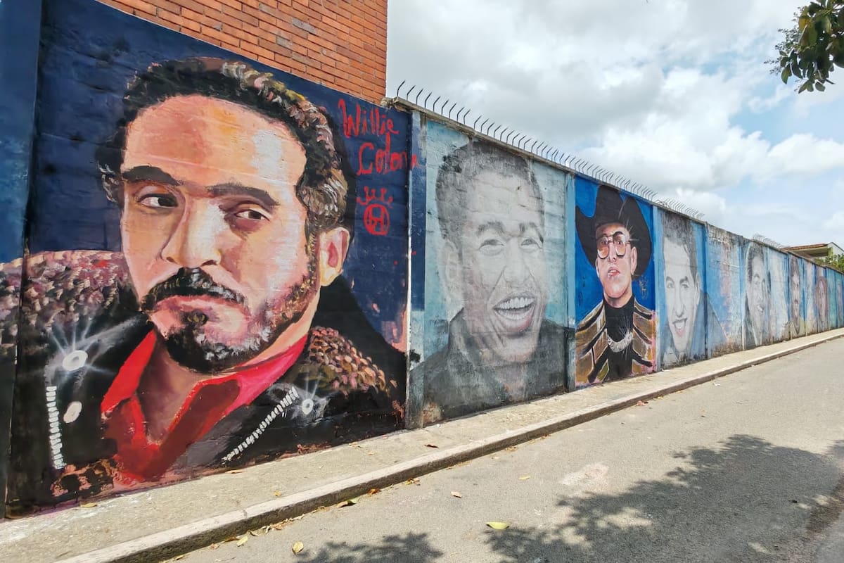 La salsa quedó pintada en Bucaramanga: el santandereano Jorge Hernández creó un mural como homenaje a Willie Colón. / Marco Valencia