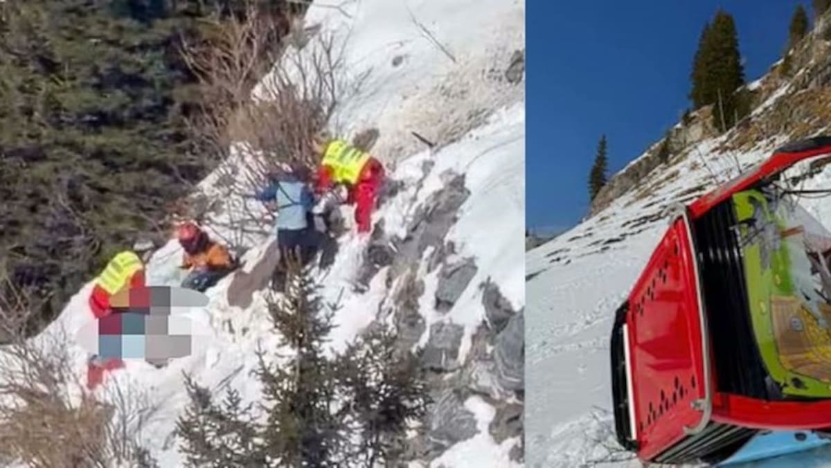 Murió una persona tras desprenderse una cabina de teleférico en una estación de esquí en los Alpes suizos: investigan causas del accidente.