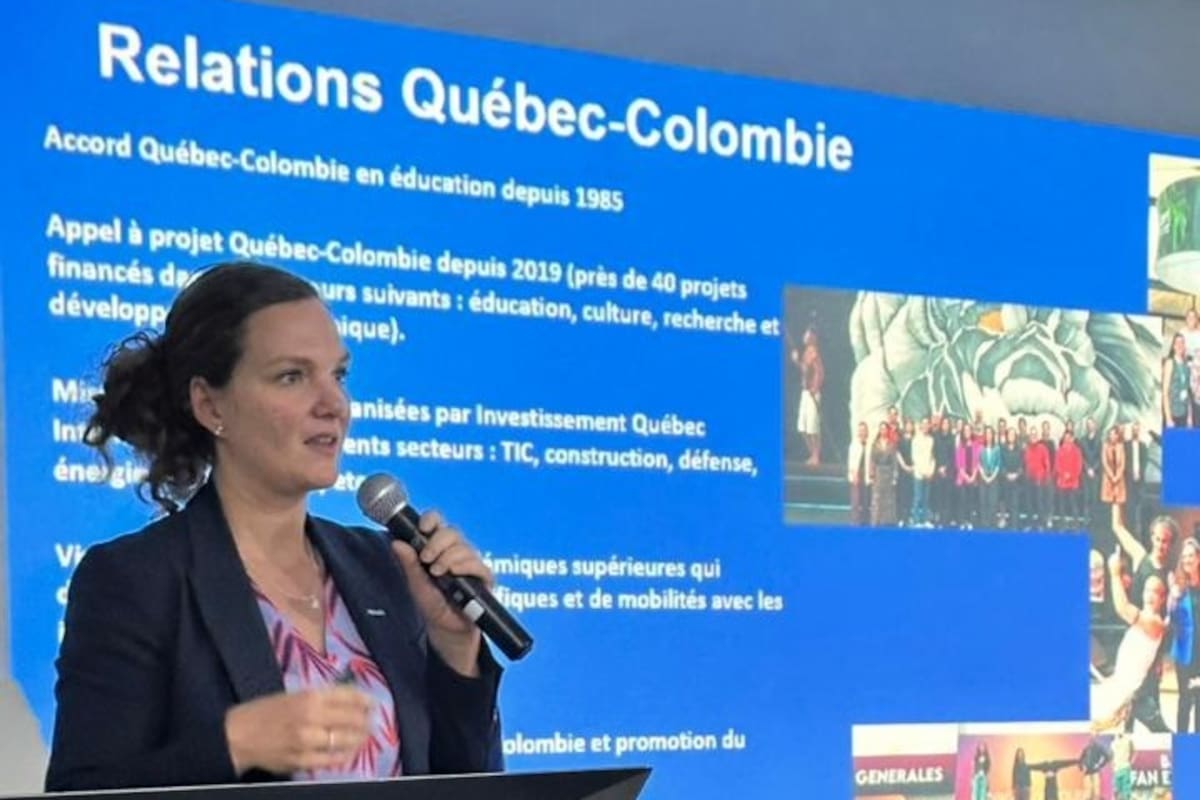 Myriam Savard-Lajeunesse, representante de la Oficina de Québec en Colombia, está en Bucaramanga para promover el aprendizaje del francés como puerta de oportunidad educativa y laboral. / Suministrada
