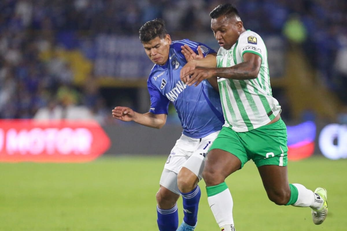 Nacional y Millonarios disputan el clásico del fútbol colombiano en la Copa Sudamericana. Foto: Colprensa.