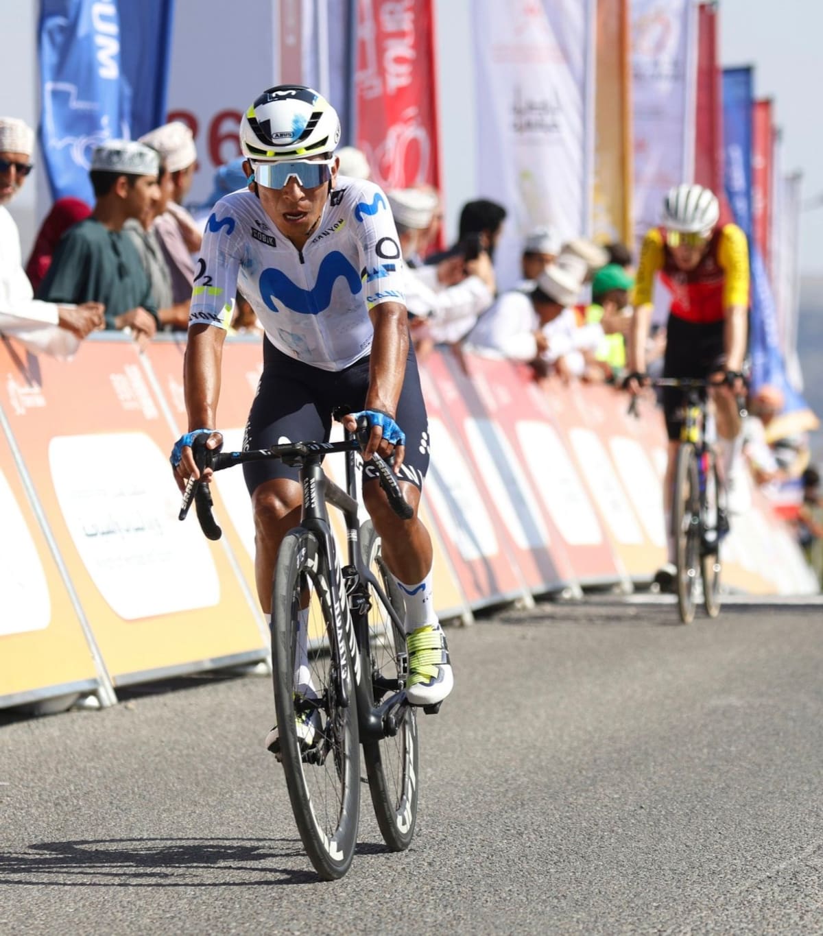Nairo Quintana y Diego Pescador dejaron el alto al ciclismo colombiano en el Tour de Omán. Foto: Movistar Team.