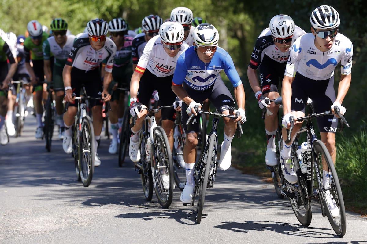 Nairo Quintana resiste como líder en la Vuelta a Asturias. Foto: Movistar Team