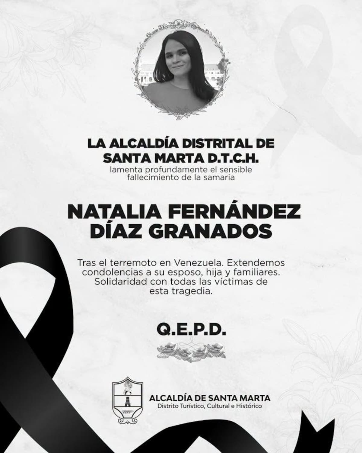 La samaria Natalia Fernández Díaz-Granados, quien residió gran parte de su vida en Barranquilla estaba actualmente radicada en España.