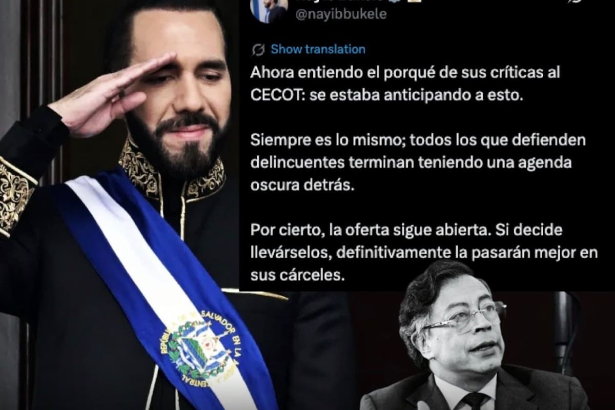 El presidente Nayib Bukele volvió a arremeter contra Gustavo Petro tras conocerse las fiestas en la cárcel de Itagüí. "La oferta sigue abierta", dijo Bukele, insistiendo en enviar a todos los presos de El Salvador a Colombia si Petro considera que allí estarán mejor.