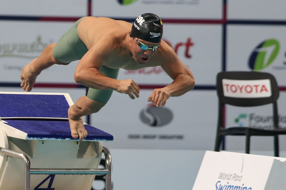 Nelson Crispín Corzo consiguió cinco medallas para Colombia en el Mundial de Para Natación de Singapur. Foto: Cortesía Paralympic