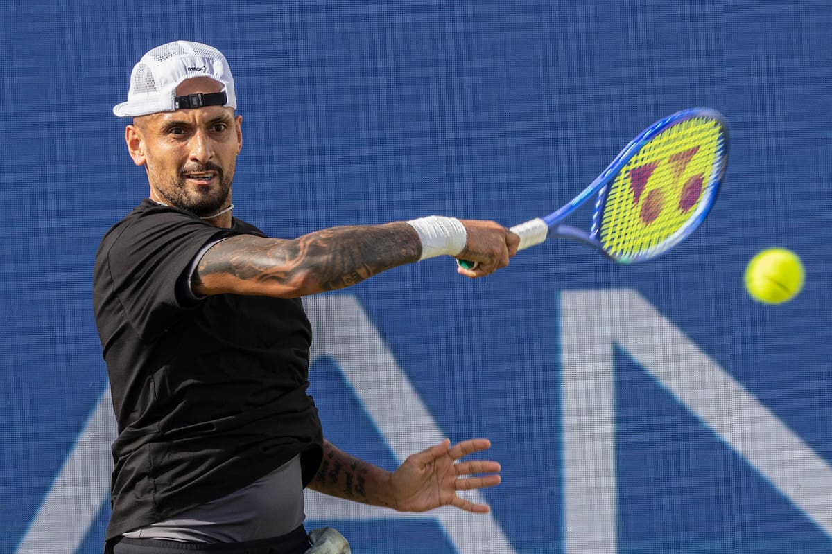 Nick Kyrgios durante el partido de tenis ante su compatriota Adam Walton. EFE/CATI CLADERA