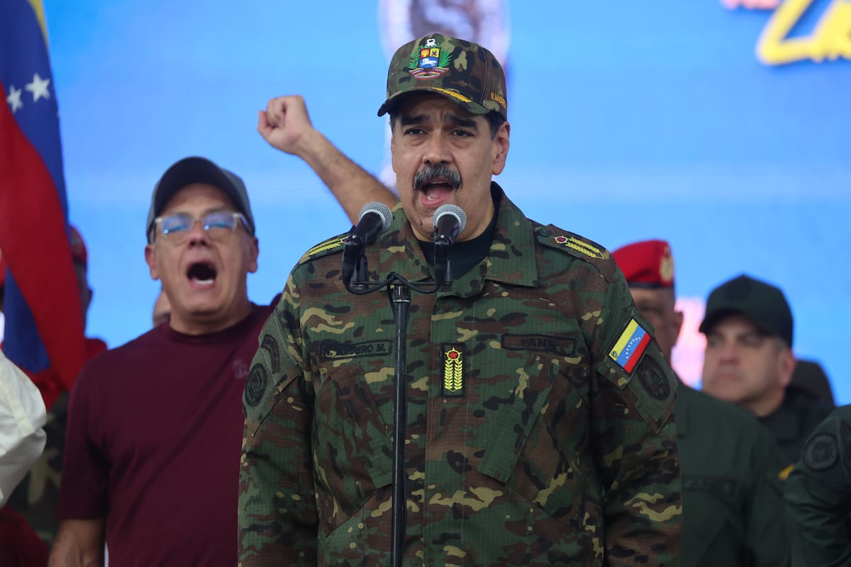 El presidente de Venezuela, Nicolás Maduro, pronuncia un discurso este martes, en Caracas (Venezuela).