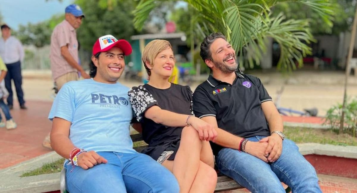 Nicolás Petro, Verónica Alcocer y Agmeth Escaf en junio de 2022. Foto: Facebook Nicolás Petro
