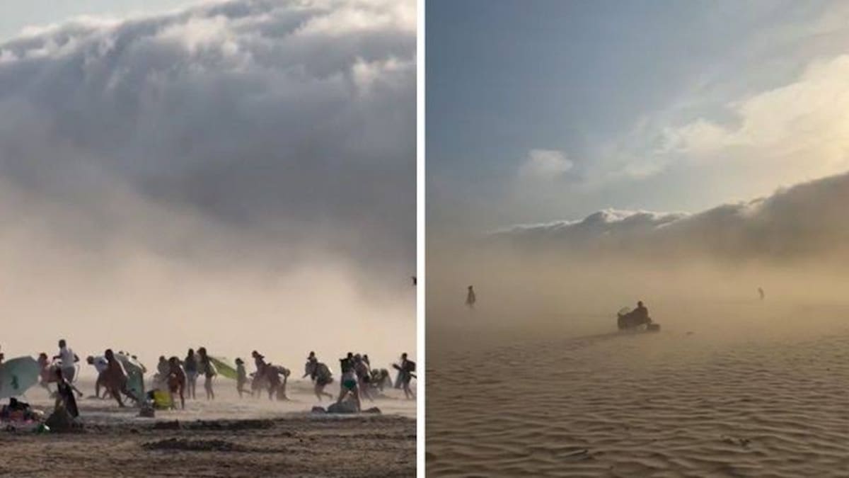 Una enorme "nube tsunami" desata el pánico en playas de Francia.