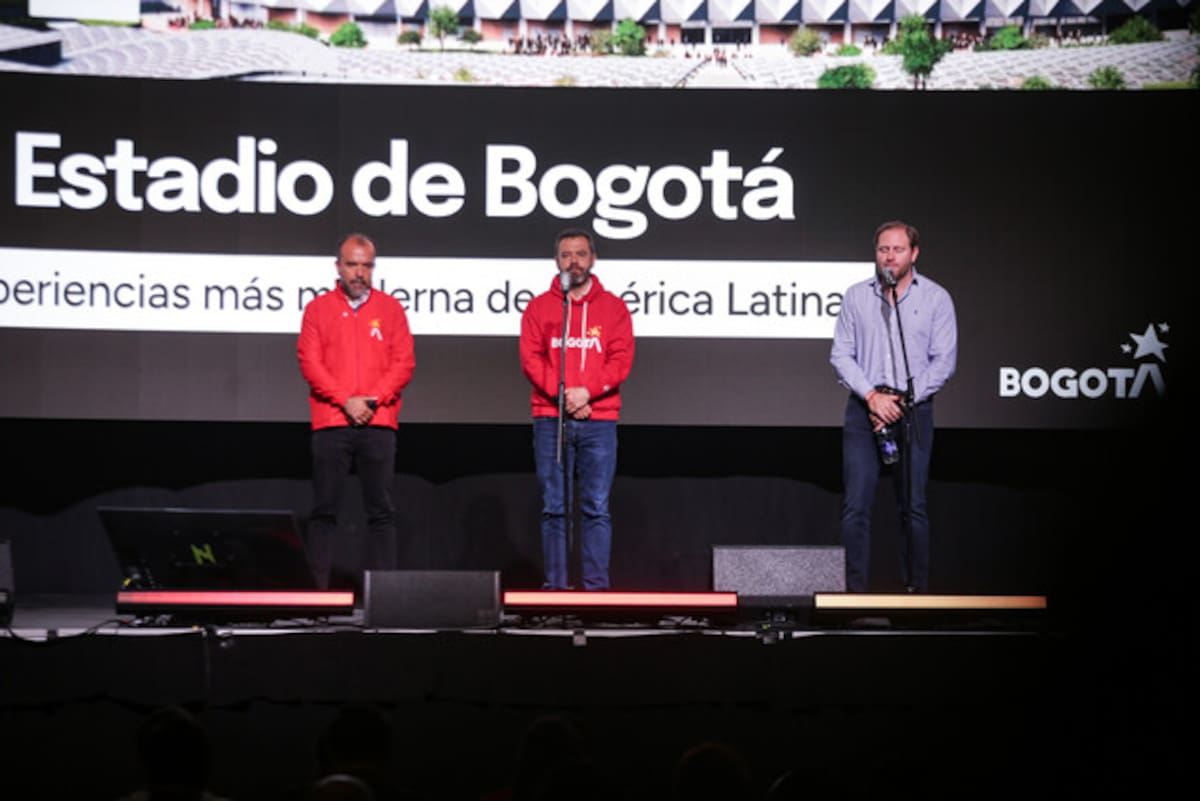 El alcalde Carlos Fernando Galán, junto con el CEO de Sencia Mauricio Hoyos, presentaron las principales novedades de la nueva etapa de ejecución del proyecto que contempla la construcción de un nuevo estadio para la ciudad. Colprensa