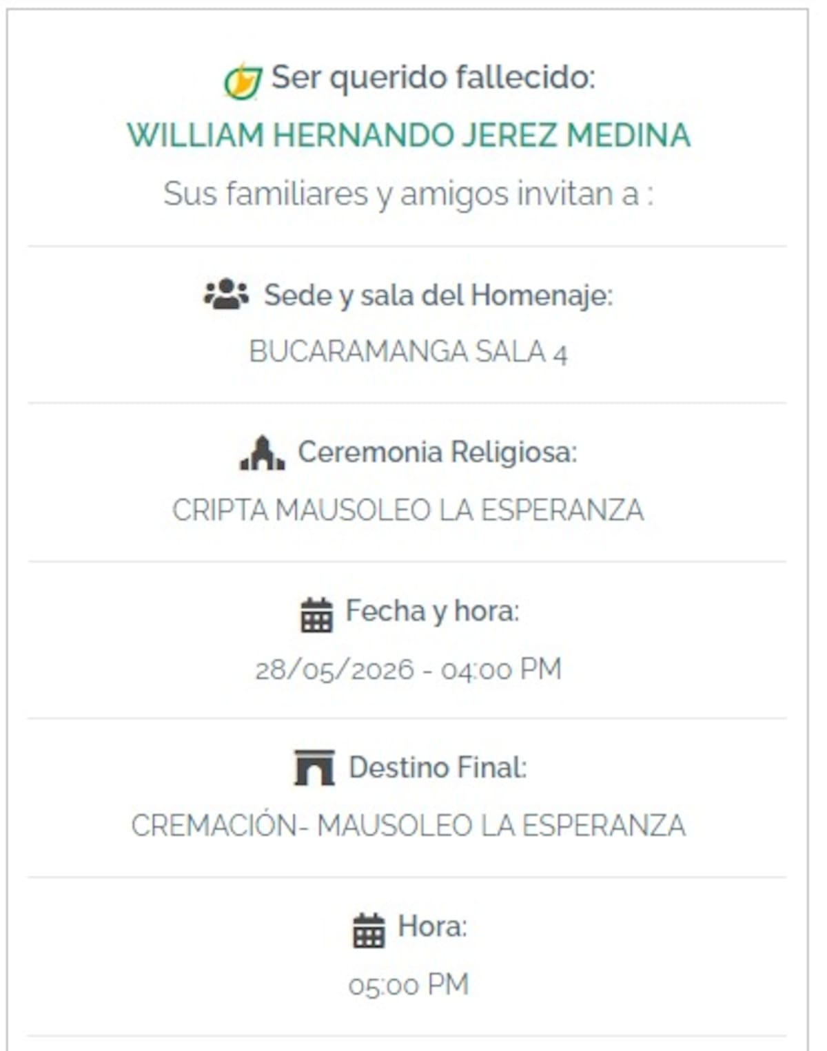 Sala de velación del artista