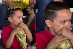 Video viral: Niño lloró por la derrota de Uzbekistán y recibió apoyo de hinchas colombianos