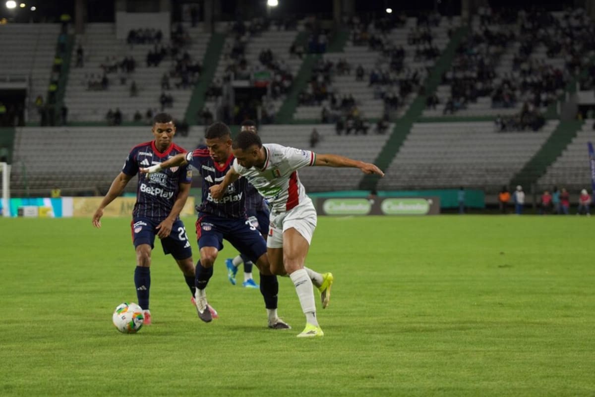 Junior superó 1-0 a Junior en Manizales, en la ida de los cuartos de final de la Liga BetPlay I de 2026. Foto: Colprensa.