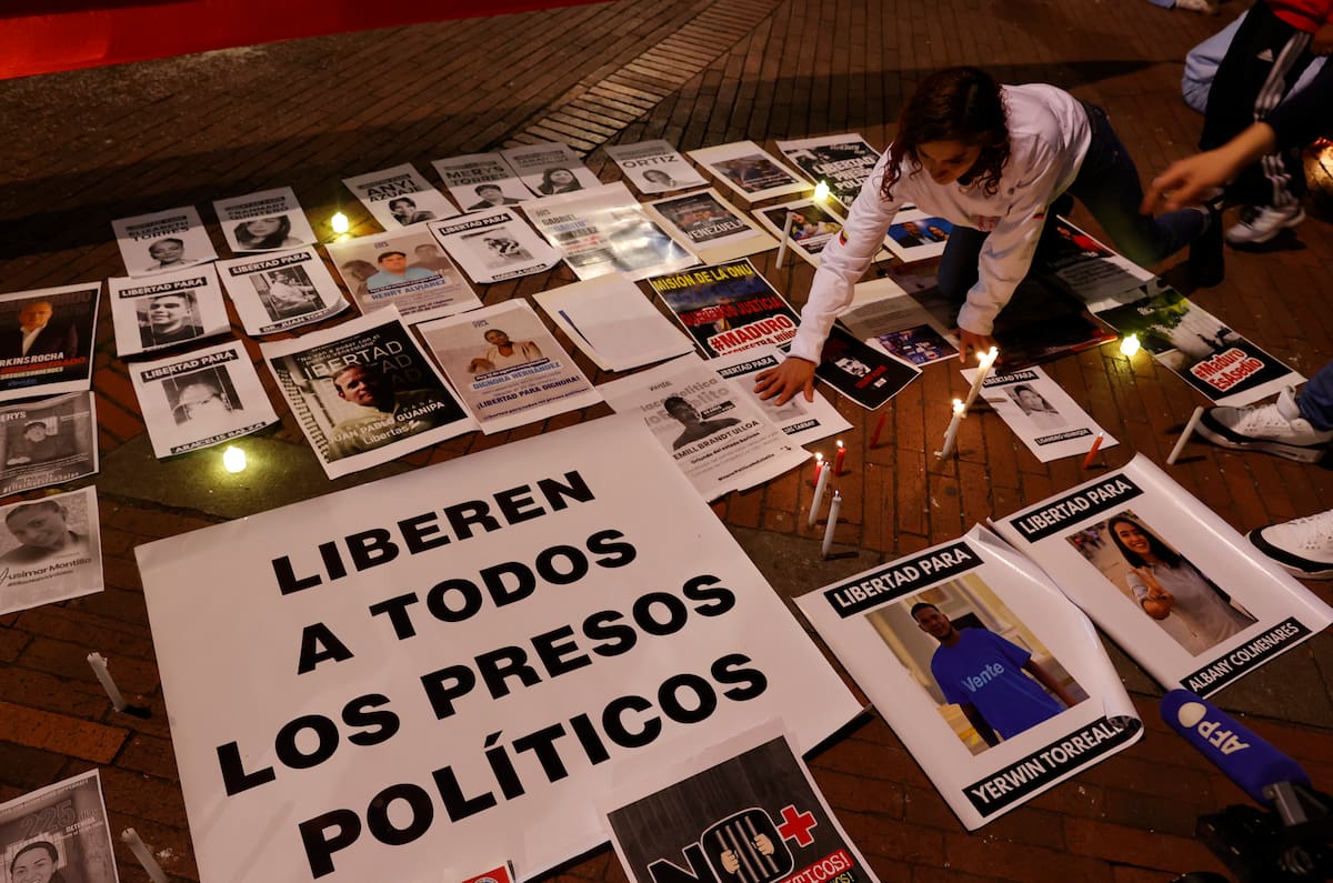 Fotografía de archivo de una manifestación para exigir la liberación de los presos políticos en Venezuela. EFE/ Mauricio Dueñas Castañeda