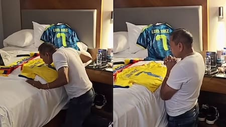 De rodillas y con un beso a la camiseta: la emotiva oración de Mane Díaz antes del debut de Colombia