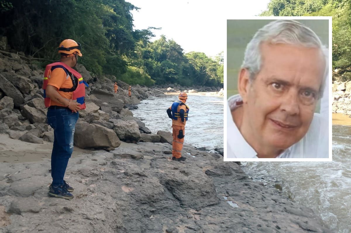Organismos de socorro recorrieron la ribera del río Suárez en busca de Jaime Durán Uribe, pero hasta ahora no hay rastro del hombre.