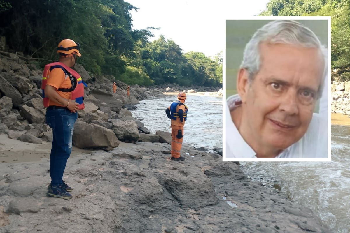 Organismos de socorro recorrieron la ribera del río Suárez en busca de Jaime Durán Uribe, pero hasta ahora no hay rastro del hombre.