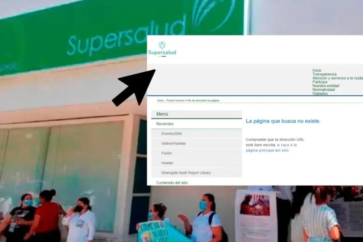 Página de la Superintendencia de Salud completa dos semanas sin servicio. | Foto: El Colombiano.