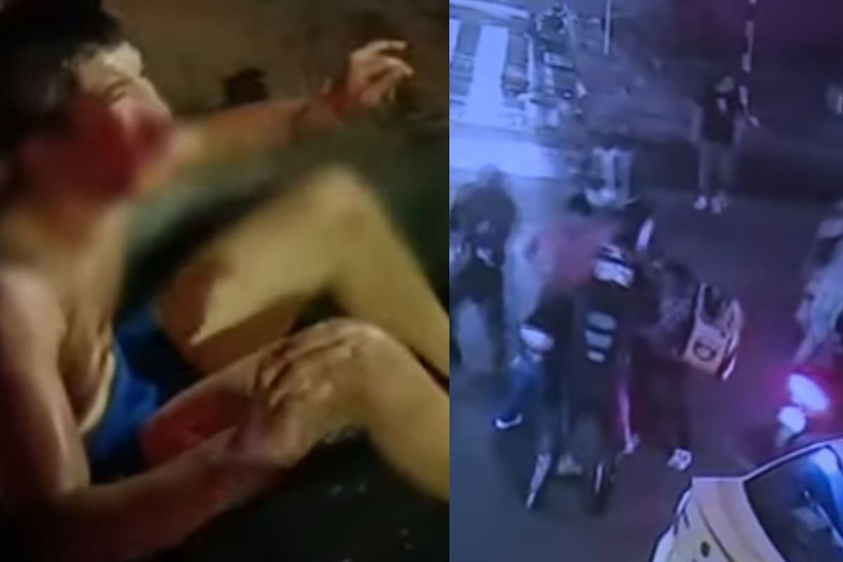“No me peguen”, pidió el ladrón al que la comunidad le quitó gran parte de la ropa.