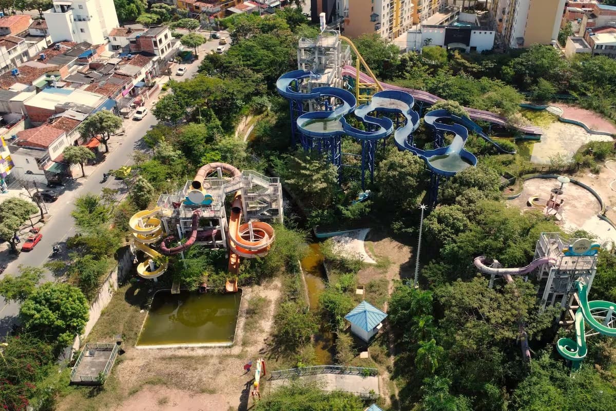 Este es el estado actual de parque El Lago de Floridablanca. Marco Valencia/Vanguardia