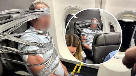 Imputan a pasajero atado con cinta adhesiva en vuelo de American Airlines: podría ir 20 años preso