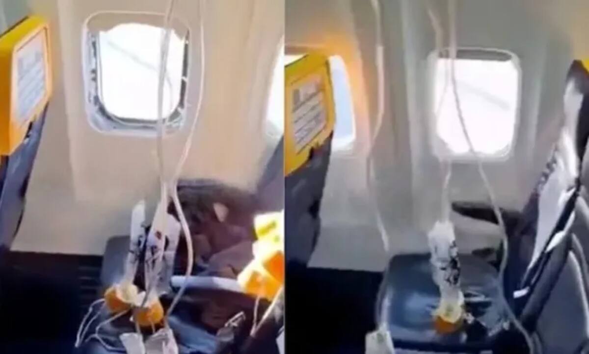Un pasajero fue succionado parcialmente fuera de un avión tras romperse una ventanilla.