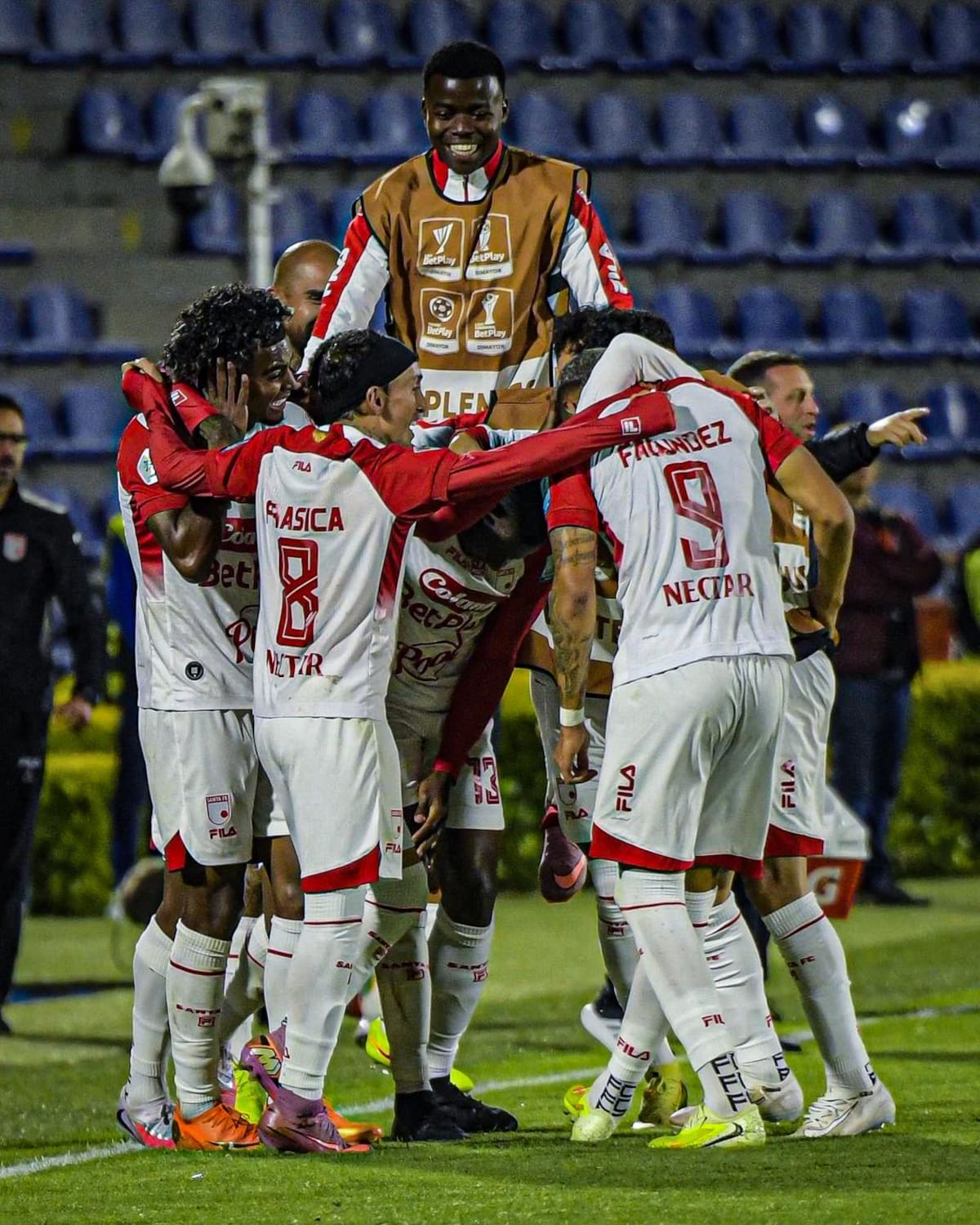 Independiente Santa Fe venció 2-1 a Pasto y dio un paso importante de cara a la clasificación a los cuartos de final de la Liga BetPlay. Foto: Santa Fe.