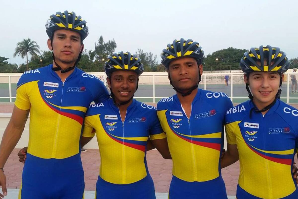 Pedro Causil, Jercy Puello, Álex Cujavante y Jenny Paola Serrano, le dieron ayer a Colombia cuatro medallas de oro, de cuatro posibles, en el estreno del patinaje de velocidad en Veracruz 2014. (Foto: Suministrada / VANGUARDIA LIBERAL)