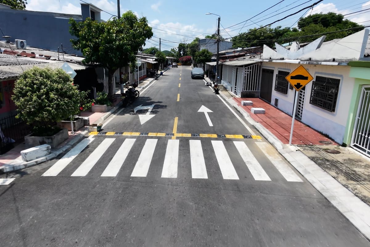 100 metros lineales de vía fueron intervenidos en el barrio Simón Bolívar, comuna 5 de Barrancabermeja.