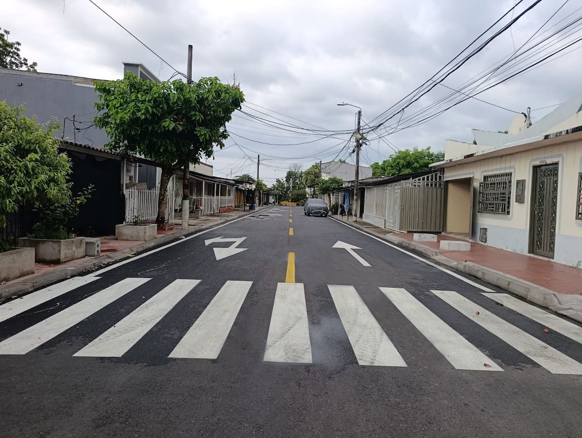 100 metros lineales de vía fueron intervenidos en el barrio Simón Bolívar, comuna 5 de Barrancabermeja.