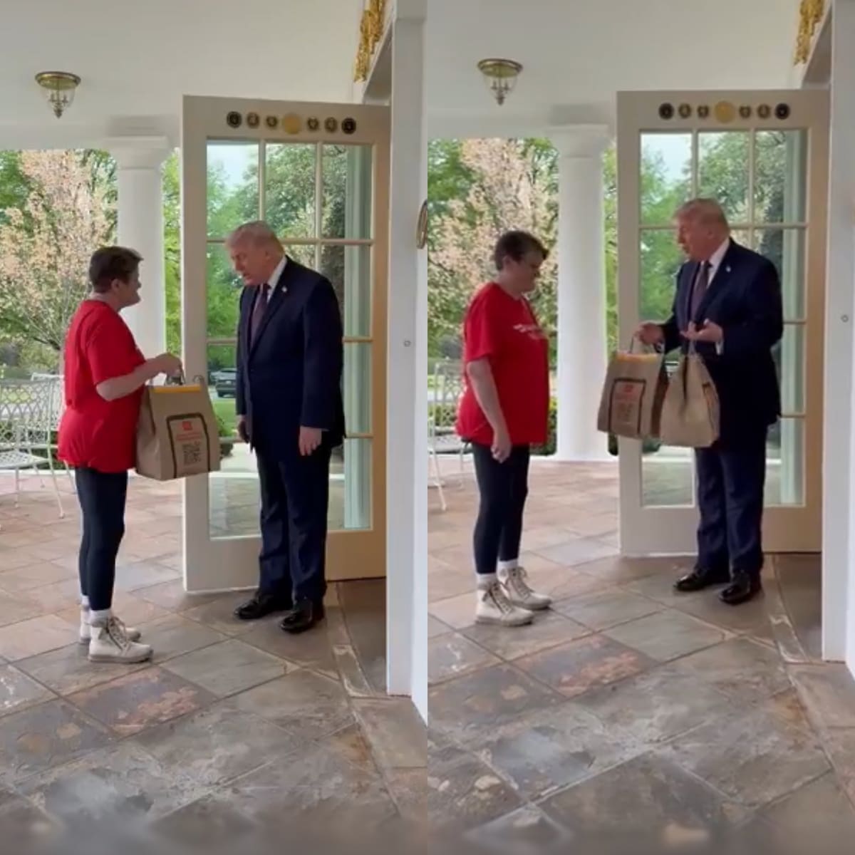 Donald Trump recibió un pedido de McDonald’s de un conductor de DoorDash fuera de la Oficina Oval.