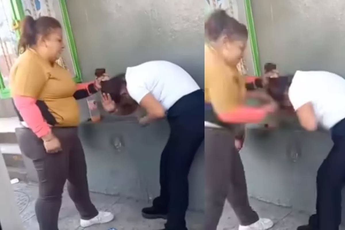 Graban cuando una mujer da una brutal golpiza a la supuesta amante de su esposo en plena calle en México.