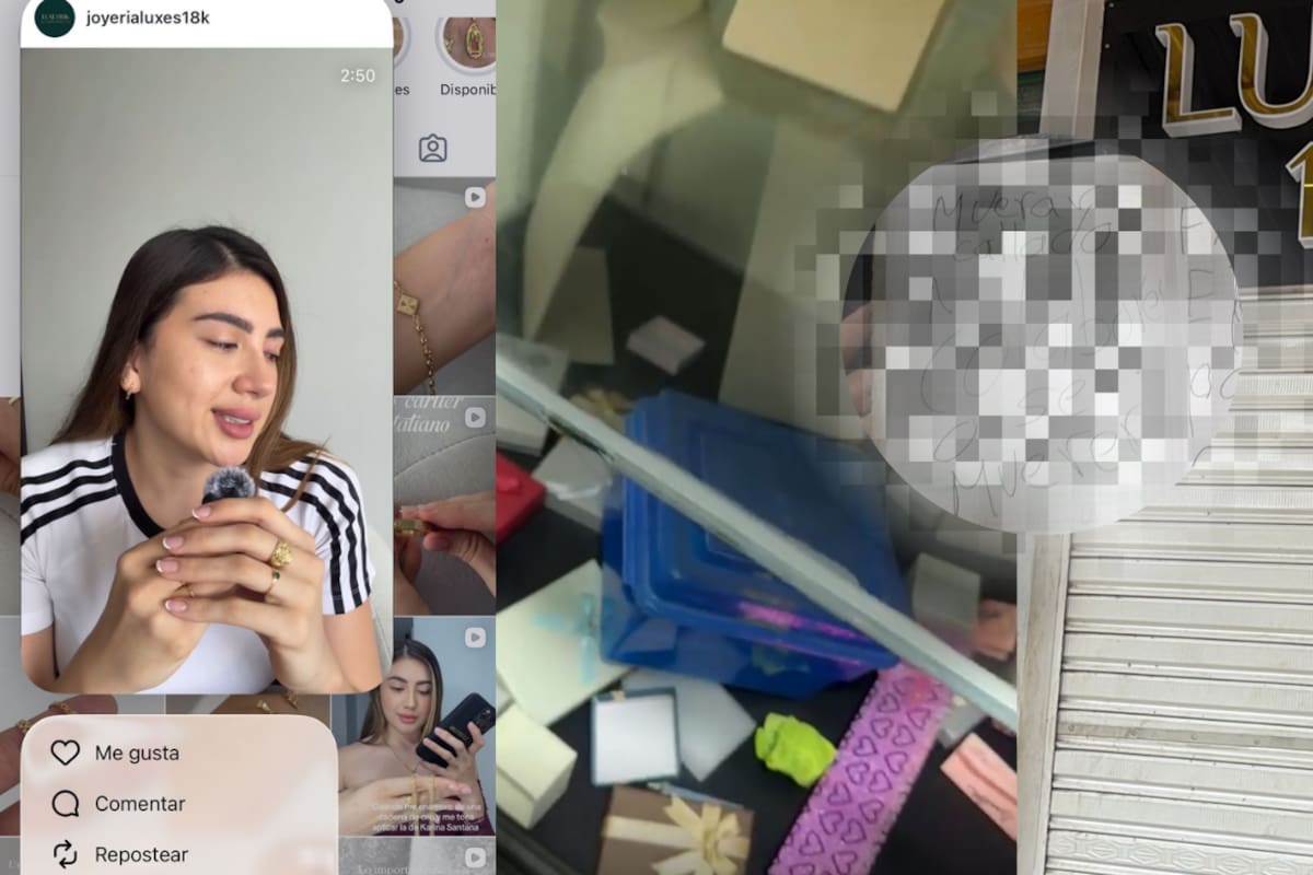 En imágenes y video se muestran parte de los daños y el estado en que quedó la joyería Luxes 18k tras el millonario robo. // Imágenes suministradas a Vanguardia.