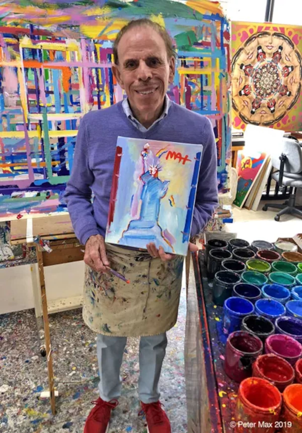 Peter Max diseñó obras para grandes eventos como la Copa Mundial de 1994, dos Super Bowls y la Serie Mundial de 2000.