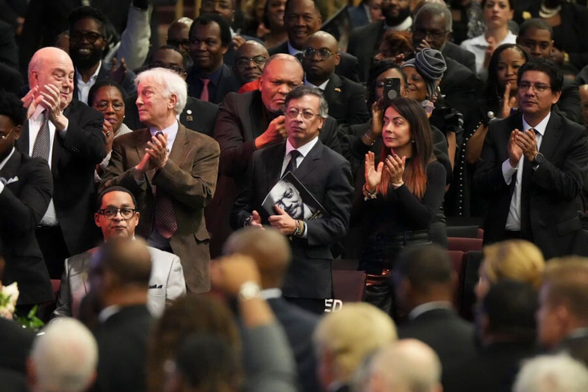El presidente Gustavo Petro en las honras fúnebres de Jesse Jackson. Foto: Presidencia