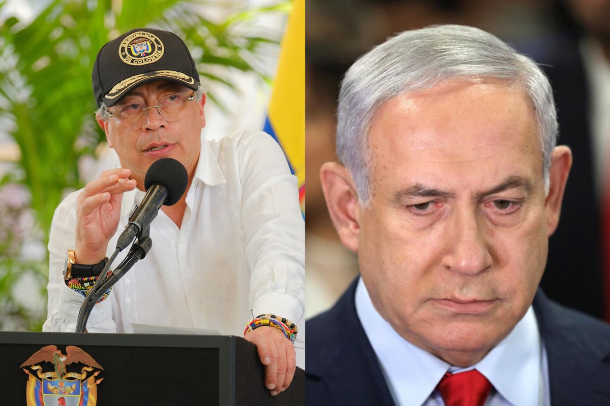 El presidente de Colombia, Gustavo Petro, junto al primer ministro israelí, Benjamin Netanyahu. // Foto: Presidencia - EFE.