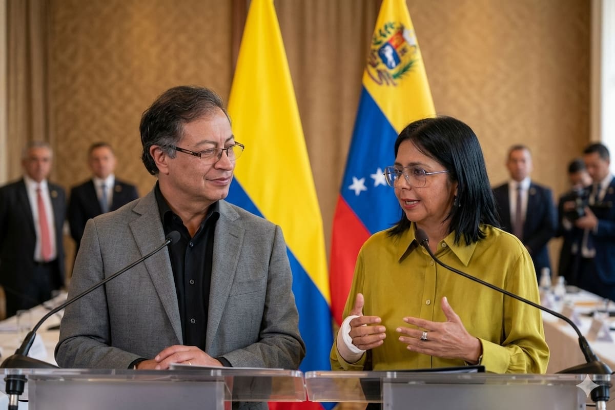 Petro viaja a Caracas para definir con Delcy Rodríguez el nuevo plan de seguridad fronteriza. | Foto generada con IA para este artículo.