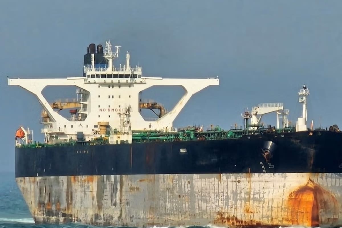 Una foto del Marinera, antes Bella 1, el buque petrolero que trata de interceptar el gobierno de los Estados Unidos y está bajo la protección de Rusia.