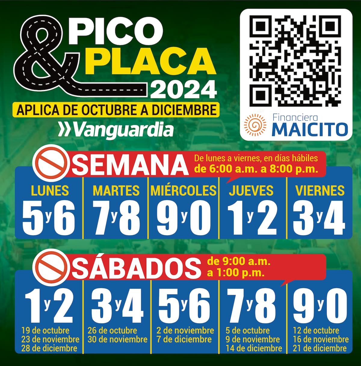 Pico y placa Bucaramanga: desde hoy, 1 de octubre, rotan los dígitos