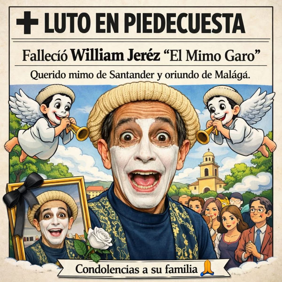 El municipio de PIedecuesta también le rindió un homenaje póstumo al desaparecido mimo Garo.