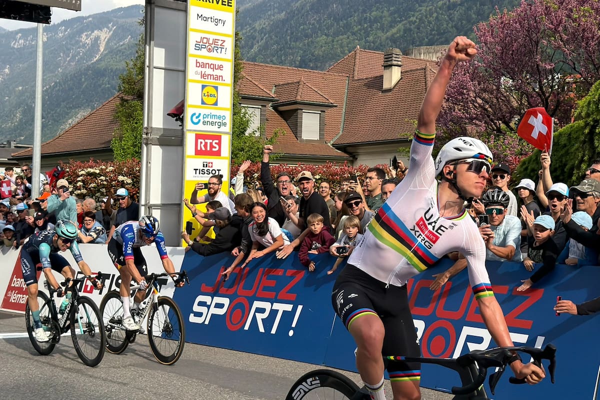 Pogacar estrena su casillero de victorias en el Tour de Romandía. Foto: @TourDeRomandie